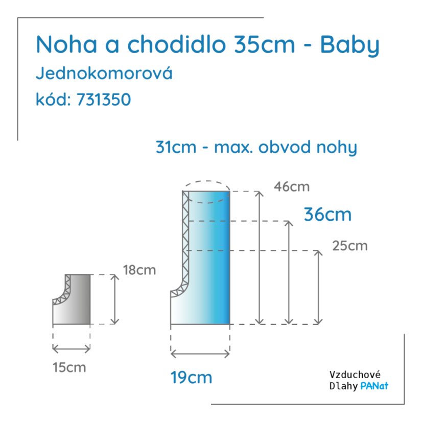 Noha a chodidlo 35 cm
