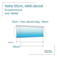 Noha 55 cm, dvoukomorová,  větší obvod