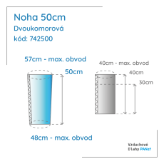 Noha 50 cm, dvoukomorová