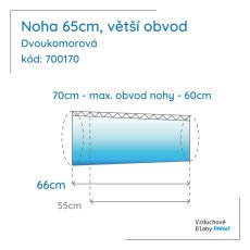 Noha 65 cm, dvoukomorová,  větší obvod