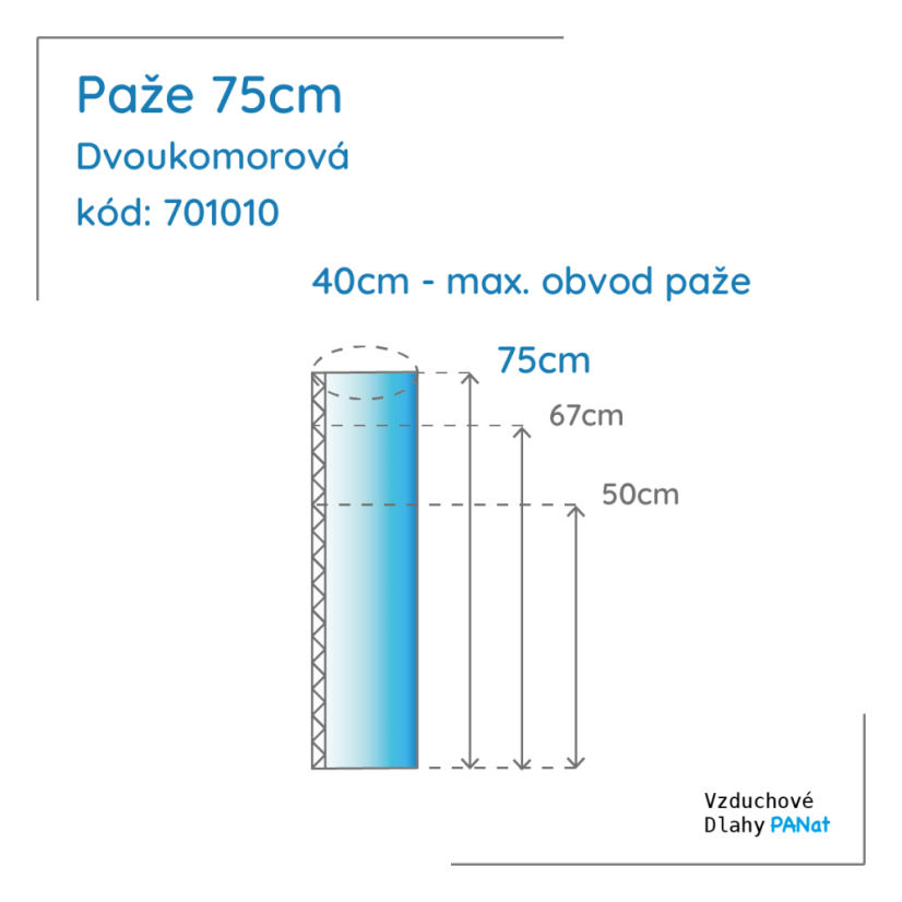 Paže 75 cm, dvoukomorová