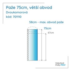 Paže 75 cm, dvoukomorová, větší obvod