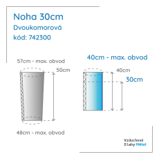 Noha 30 cm, dvoukomorová