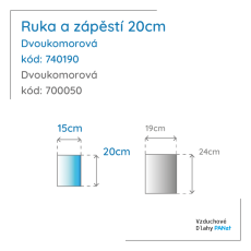 Ruka 20 cm, dvoukomorová