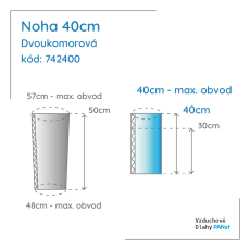 Noha 40 cm, dvoukomorová