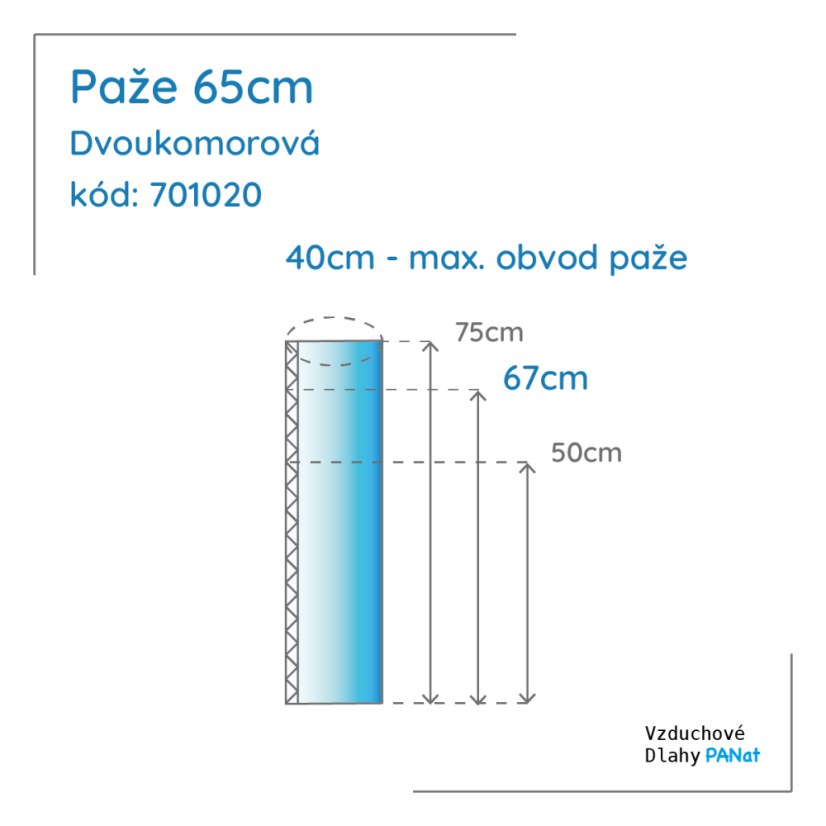Paže 65 cm, dvoukomorová