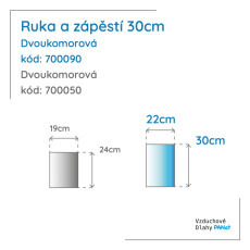 Ruka 30 cm, dvoukomorová